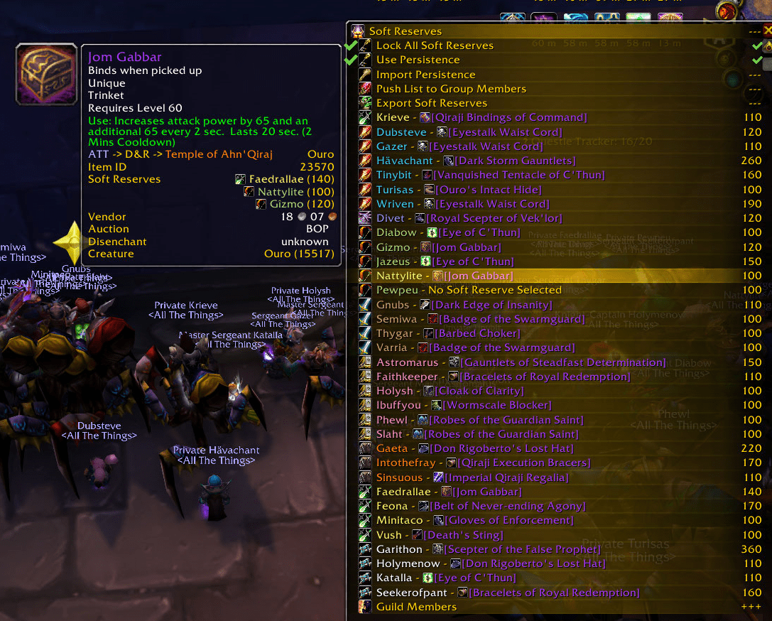 Standalone Soft Reserves Window to keep track of soft reserves for your raid!