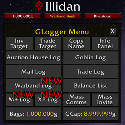 GLogger - Track gold, mail, & trade across your Warband Bank, log ...